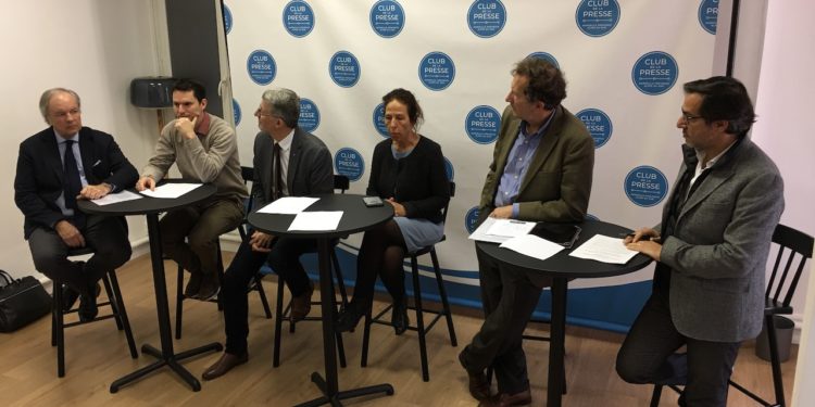 Au Club de la presse : Franck Recoing, Grégory Vignier, Jean Pierre Serrus, Véronique Durouchoux, Éric Ammar, Yves Delafon