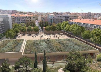 Les premières images du nouveau collège Gaston Defferre à Marseille (Crédit Leteissier-Corriol)