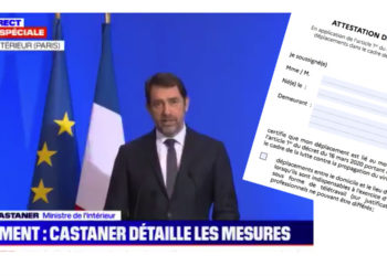 Christophe Castaner lundi 16 mars annonce dans la soirée le détail des dispositions de confinement en France (Crédit capture BFMTV)