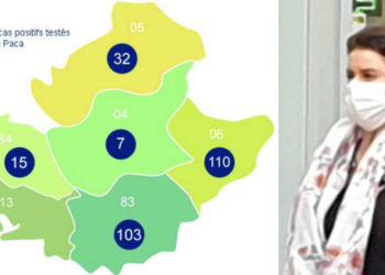 Le dernier décompte de l'ARS Paca mercredi 18 mars du nombre de cas détectés au coronavirus covid-19 (Source ARS Paca).