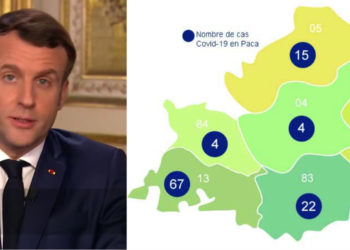 Le nombre de cas de personnes contaminées au coronavirus dans la région a été diffusée peu avant l'intervention d'Emmanuel Macron.(source ARS)