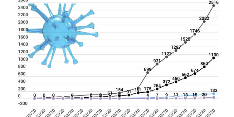 Epidémie de coronavirus covid-19 : l'évolution du nombre de personnes placées en réanimation et de décès en France et dans la région (Crédit Gomet', Santé publique et ARS).