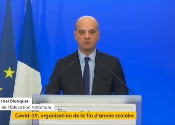 Le ministre de l'Education nationale vendredi 3 avril 2020 en conférence de presse (Capture Franceinfo).