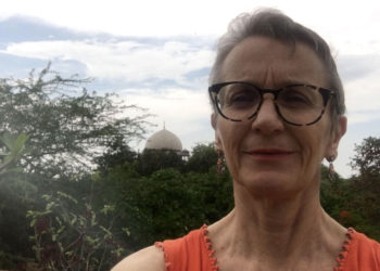 Christine Cornet à New-Delhi, la capitale de l'Inde (Crédit DR).