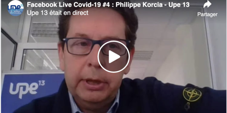 Philippe Korcia, président de l'UPE 13 en Facebook live lundi 6 avril 2020.