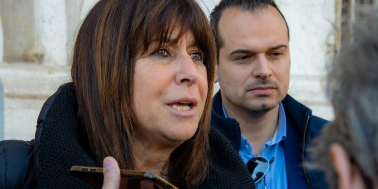 Michèle Rubirola, tête de file du Printemps Marseillais, en mars dernier (crédit : JYDelattre)