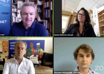 Sébastien Barles (en bas à gauche) et Marine Pustorino (en haut à droite) invités de la rédaction de Gomet'.