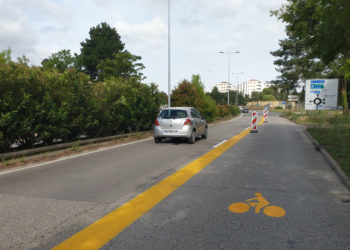 13 km de voies cyclables provisoires ont été aménagés à Aix pour le déconfinement. (Crédit JYD/Gomet')
