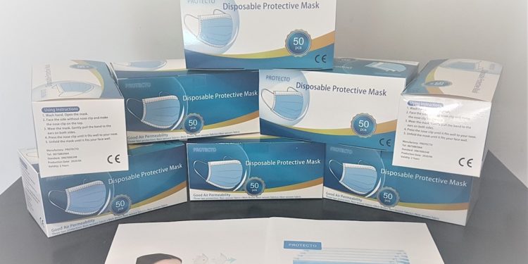 Protecto a déjà reçues les boites de ses masques qui partiront chez les clients à la fin du mois (Crédit DR)