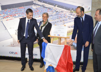 Inauguration du siège mondial de CEVA Logistics à Marseille par le Premier Ministre Edouard Philippe (Crédit Provence Promotion)