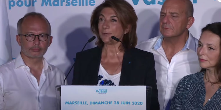 Martine Vassal dimanche 28 juin intervient en fin de soirée depuis son QG de campagne (Capture F3).