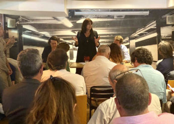 Michèle Rubirola le 15 juin dernier devant un parterre de chefs d'entreprises (crédit : @PrintempsMRS)