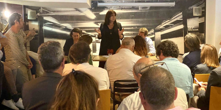 Michèle Rubirola le 15 juin dernier devant un parterre de chefs d'entreprises (crédit : @PrintempsMRS)