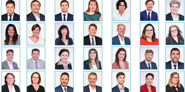 Les 28 adjoints de Michèle Rubirola ayant des délégations. Crédit photos : Ville de Marseille