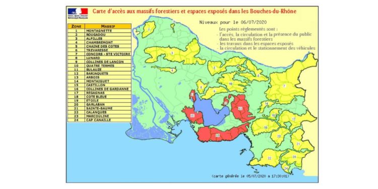 Risques d’incendies : cinq massifs des Bouches-du-Rhône interdits