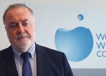 Le président du Conseil mondial de l'eau, Loïc Fauchon (Crédit : capture Twitter @wwatercouncil DR)