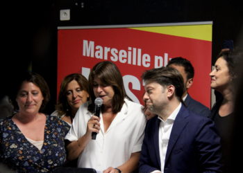Michèle Rubirola, la nouvelle maire Printemps Marseillais, au soir de sa victoire au deuxième tour (Crédit LC)