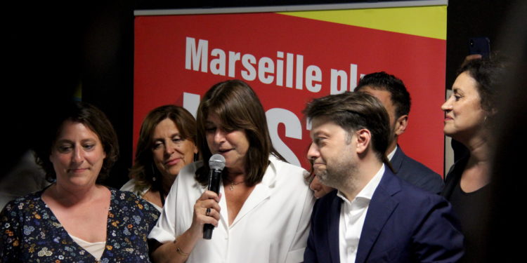 Michèle Rubirola, la nouvelle maire Printemps Marseillais, au soir de sa victoire au deuxième tour (Crédit LC)