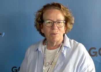 Christine Bord Le Tallec sur le plateau de Gomet' (Crédit JYD).