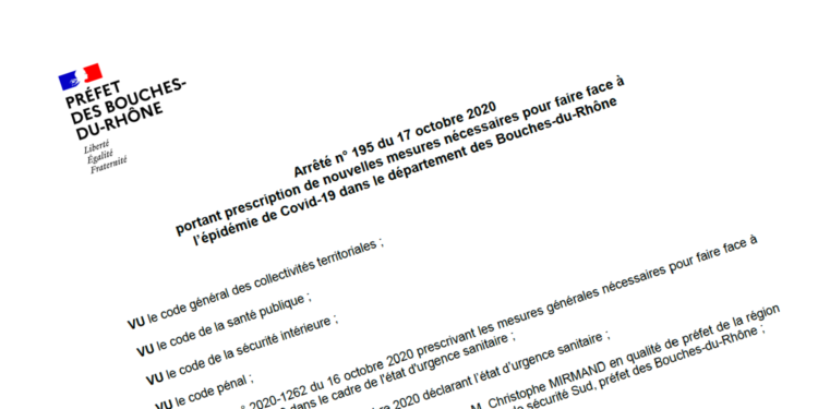 L'arrêté du préfet portant sur le couvre-feu a été diffusé samedi 17 octobre 2020 à 8h.