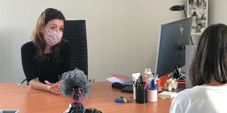 Audrey Gatian, vendredi 9 octobre dans son bureau à la maire de Marseille (Crédit MM).