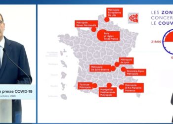 Le Premier ministre Jean Castex jeudi 15 octobre détaille les nouvelles mesures du gouvernement prises pour lutter contre la deuxième vague de Covid19 (Capture d'écran)