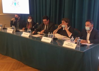 Olivia Fortin a présenté le nouveau dispositif de télétravail de la Ville lors de la conférence de presse du jeudi 1er octobre (Crédit JFE)