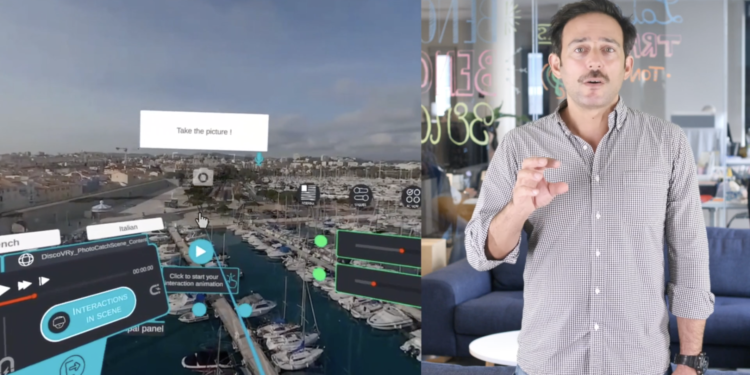 Benjamin Atlani présente un exemple des scénarions réalmité virtuelle généré par Wixar (Crédit DR)