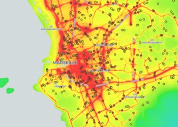 Un exemple d'open data appliquée à Marseille : la cartographie de la pollution autour des écoles de Marseille (Source : Greenpeace)