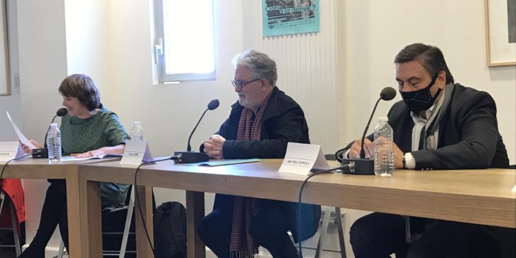 Présentation des Rencontres d'Averroès 2020, Fabienne PAvia, Thierry Fabre et Jean-Marc Coppola.