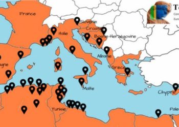 La localisation des projets portés par Téthys durant 20 ans. Source AMU