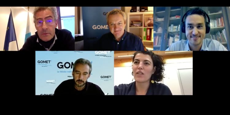 Didier Jau (en haut à gauche) accompagné par des élus de sa mairie des 4e et 5e arrondissements de Marseille, interrogé par la rédaction de Gomet'.