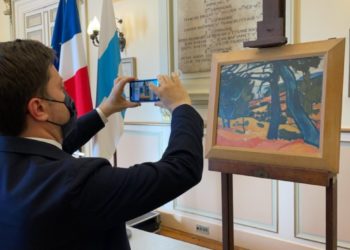Le maire de Marseille a annoncé la restitution par la Ville d'un tableau d'André Derain à la famille de René Gimpel, résistant juif mort en déportation. (Crédit Ville de Marseille).