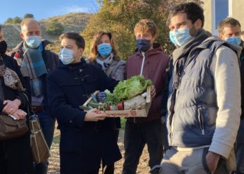Benoît Payan a défendu l'agriculture urbaine à la ferme de Sainte-Marthe terre de Mars (Crédit MG)