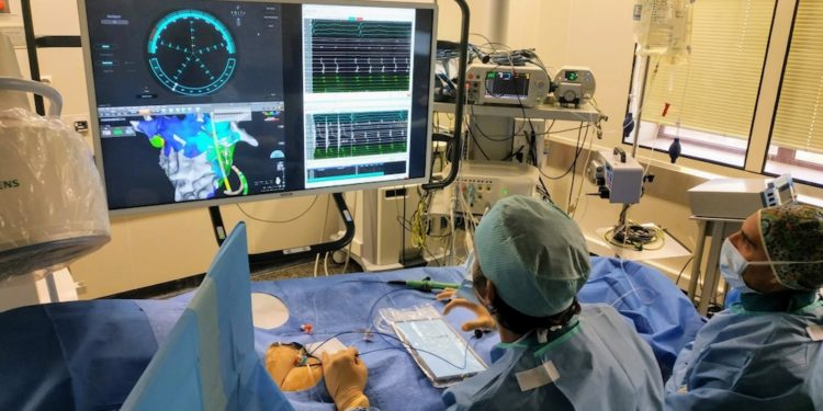 Le logiciel VX1 de Volta Medical accompagne les chirurgies lors des interventions cardiaques (Crédit Volta Medical)