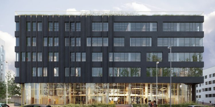 A rennes, NGE Immobilier développe la Cyberplace, un bâtiment de bureau dédié à la cybersécurité (Crédit Alfonso Femia)