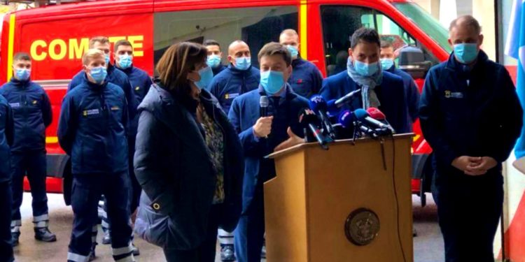 Michèle Rubirola, Benoît Payan et Yannick Ohanessian dimanche 10 janvier 2021 (Crédit Ville de Marseille).