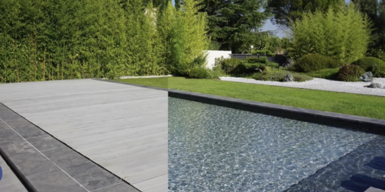 Le plancher mobile de Wi-Pool s'adapte au fond de la piscine ou la couvre entièrement (Crédit DR)