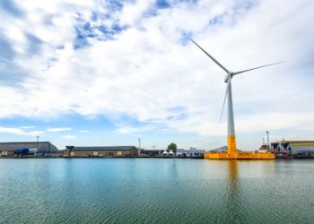 Ideol a prouvé l'efficacité de son flotteur avec l'éolienne installée au large du Croisic (Crédit Ideol)