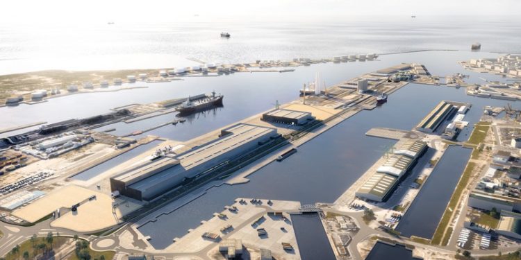 Siemens est en train de construire un grosse usine d’éolienne sur le port du Havre (Crédit DR)