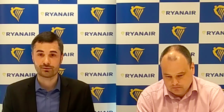 Julien Tranchant, directeur marketing et PR Ryanair France, Benelux, Maroc et Dara Brady, directeur marketing de Ryanair Europe.