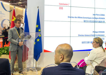 Philippe Stéfanini, le directeur général de Provence Promotion, à l'occasion du séminaire Choose France en Chine en 2019 (Crédit : Provence Promotion)