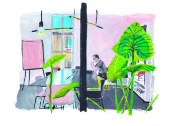 L'artiste Adrien Pelletier a capturé l'ambiance de travail du Lab' Marsatwork