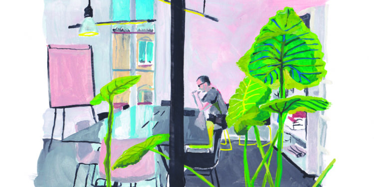 L'artiste Adrien Pelletier a capturé l'ambiance de travail du Lab' Marsatwork