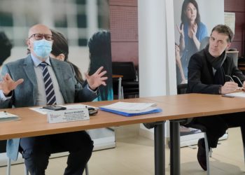 Bernard Beignier (à gauche) et Philippe Dulbecco expliquent la réforme des études de santé (Crédit : Rémi Liogier).