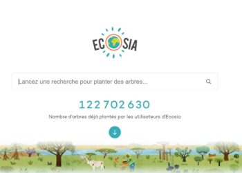 Le moteur de recherche écoresponsable Ecosia (copie d'écran)