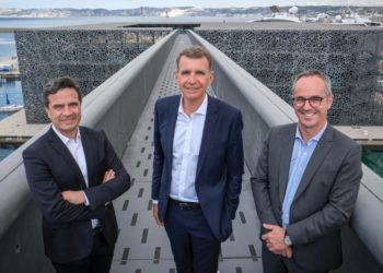 De gauche à droite, les dirigeants de NGE Jean Bernadet, Antoine Metzger et Jean-Sébastien Leoni (Crédit NGE).