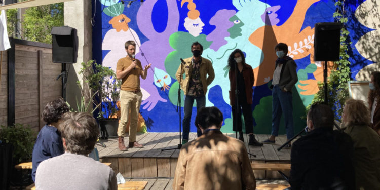 Antoine Plane, le directeur de Yes We Camp (à gauche) a défendu le bilan de Coco Velten aux côtés de Plateau Urbain et du groupe SOS (Crédit RM)