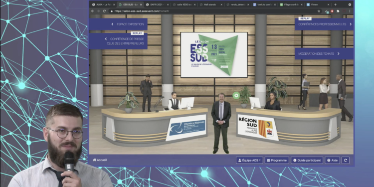 Alexy Gargani a présenté la plateforme de salon virtuel Alga (Crédit DR)