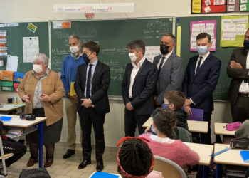 Jacqueline Gourault a visité l'école primaire National dans le 3ème arrondissement de Marseille vendredi 7 mai (Crédit RM)